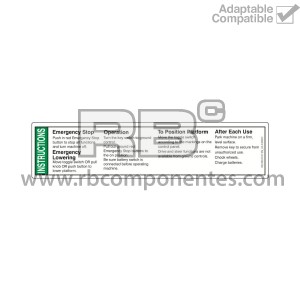 ADHESIVO COMPATIBLE REF GE 43089 INGLES