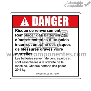 ADH. COMPATIBLE REF.  GE 43617FR_017A FRANCES