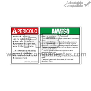 ADH RIESGO COLISION + LIBERACION FRENOS 165X90mm