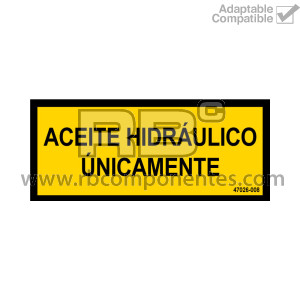 ADHESIVO ACEITE HIDRAULICO UNICAMENTE 275x75mm