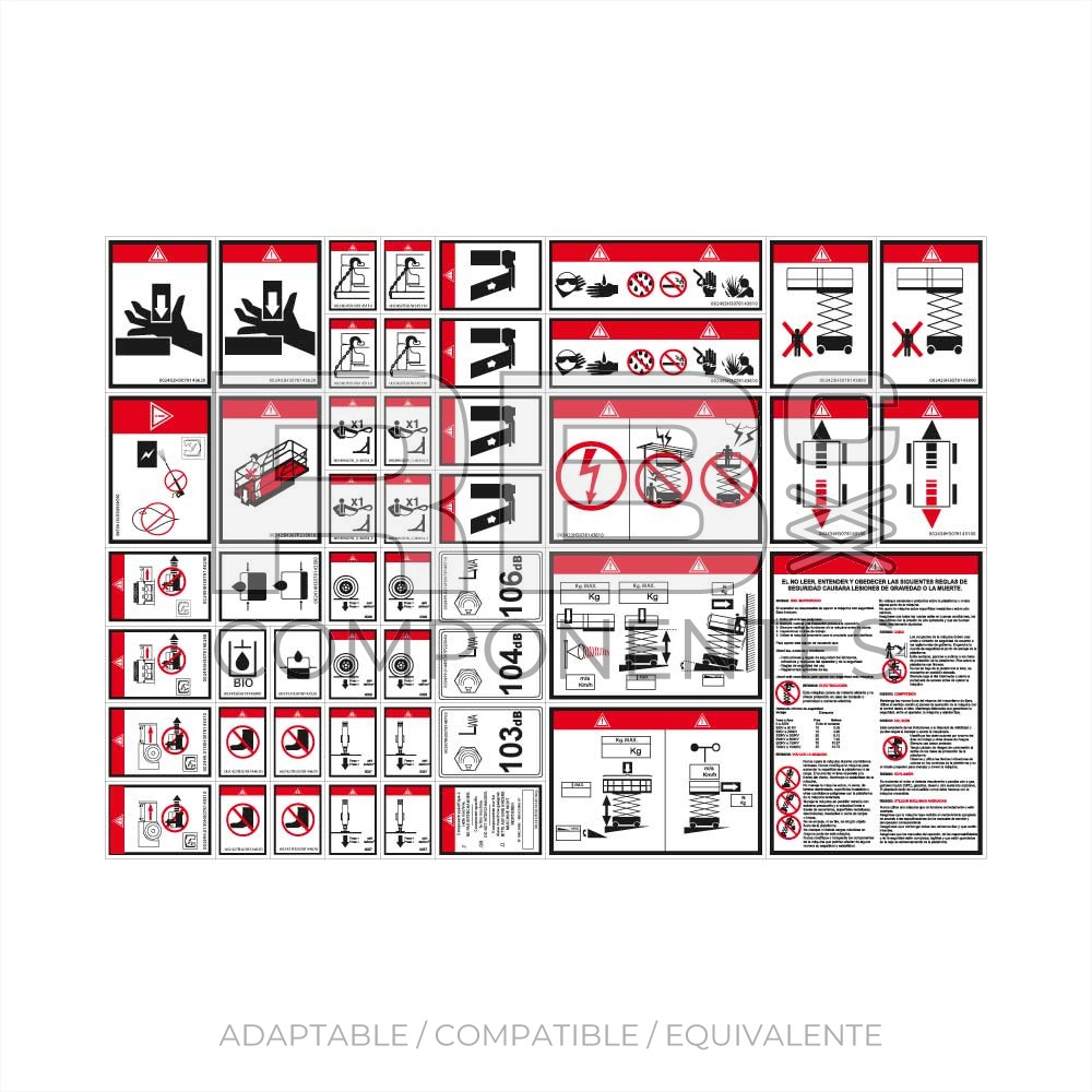 KIT COMPLETO ADH. SEGURIDAD PARA TIJERAS ESPANOL
