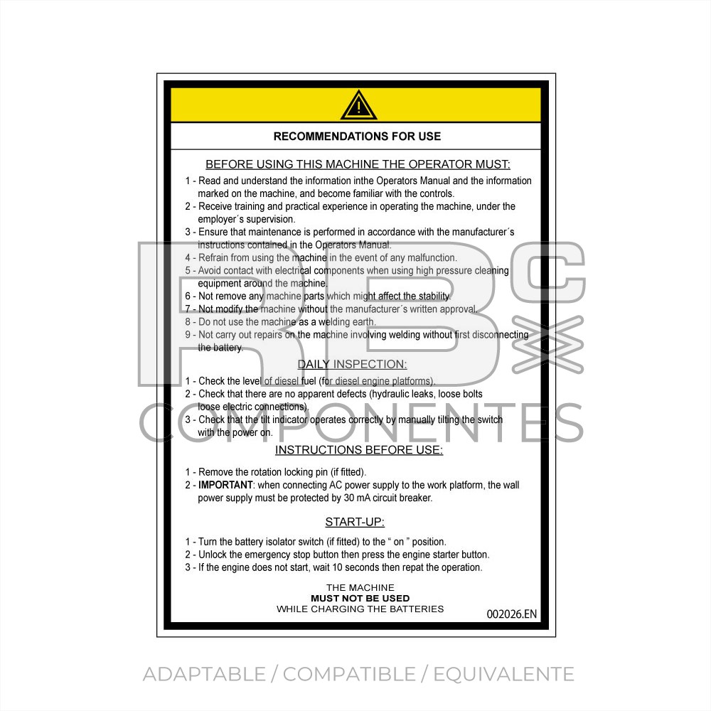 KIT ADH. ADVERTENCIA PARA TIJERAS. INGLES
