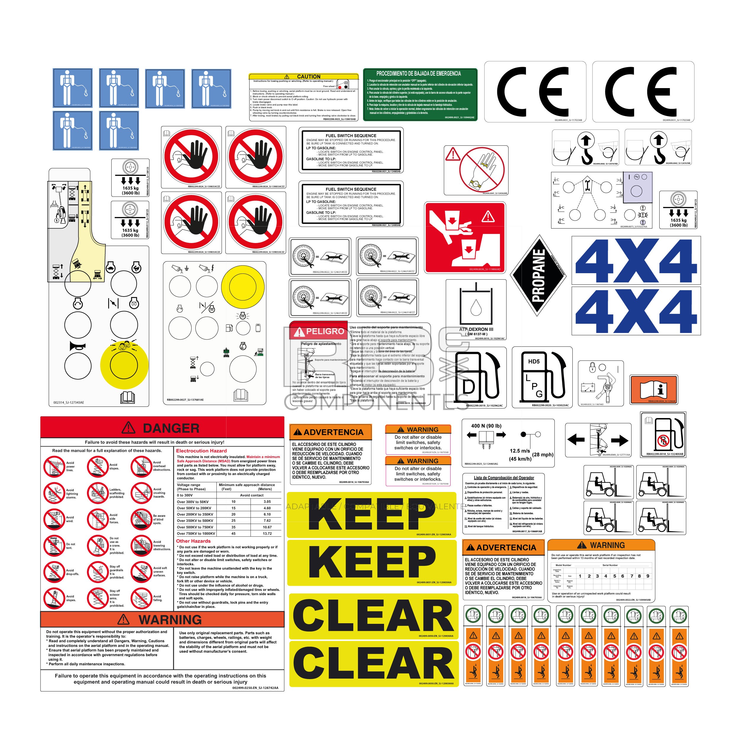 KIT ADHESIVOS AD/CO/EQ SJ 6826 / 6832 (INGLES)