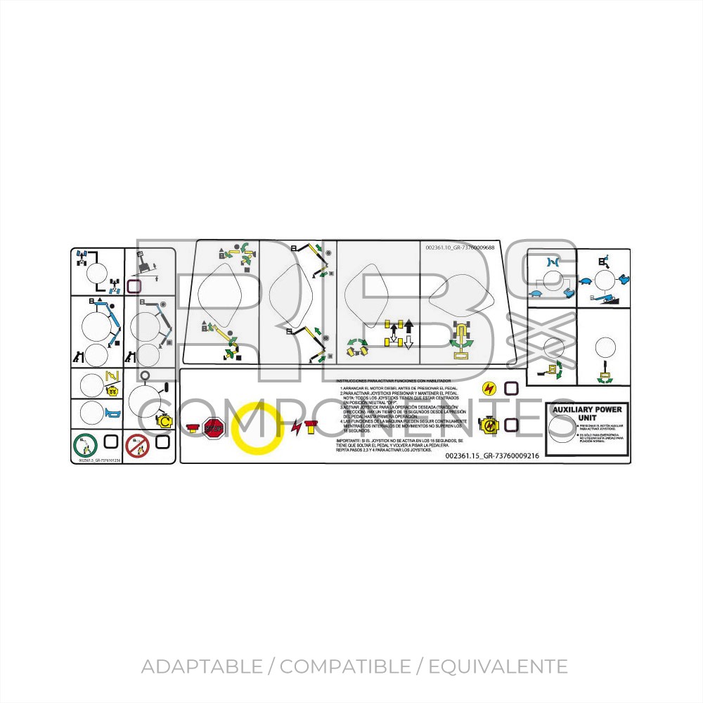 KIT COMPLETO ADH. FUNC. CUADRO SUP GRV-A125J