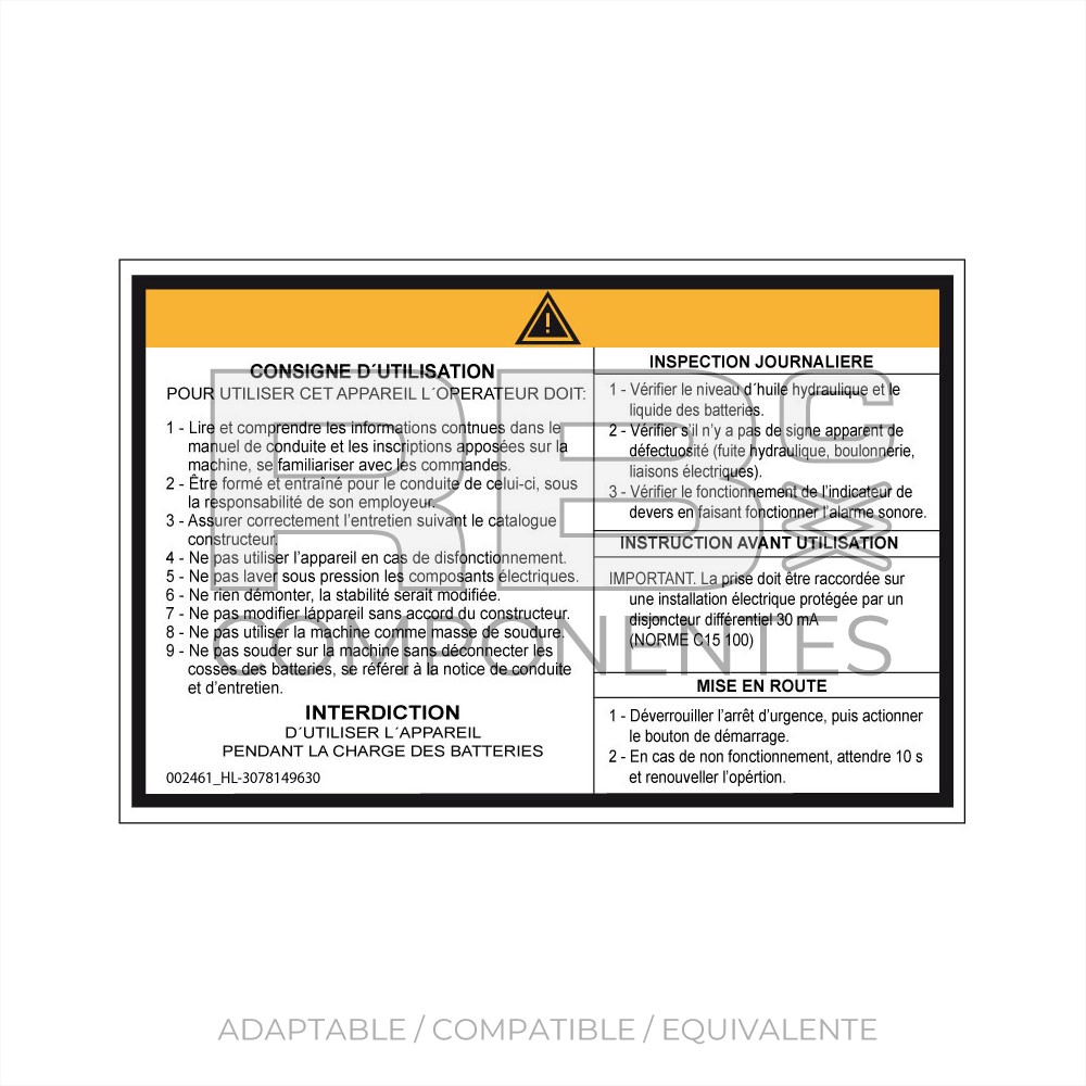 ADH. COMPATIBLE CON LA REF HL  3078149630