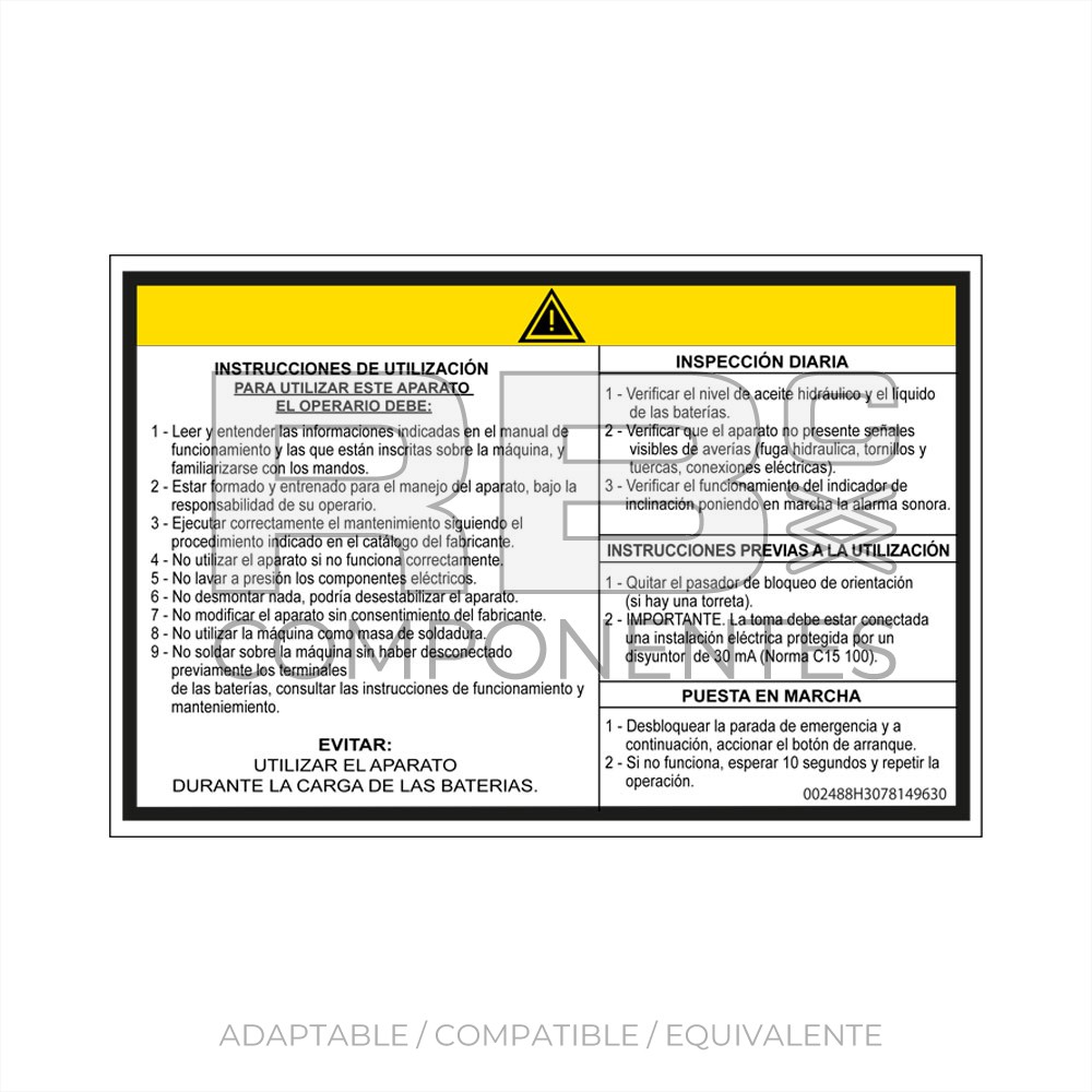 ADH. COMPATIBLE CON LA REF HL  3078149630-ESP