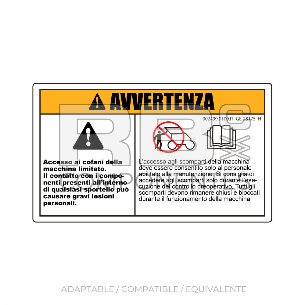 ADHESIVO COMPATIBLE REF GE 28175 ITALIANO