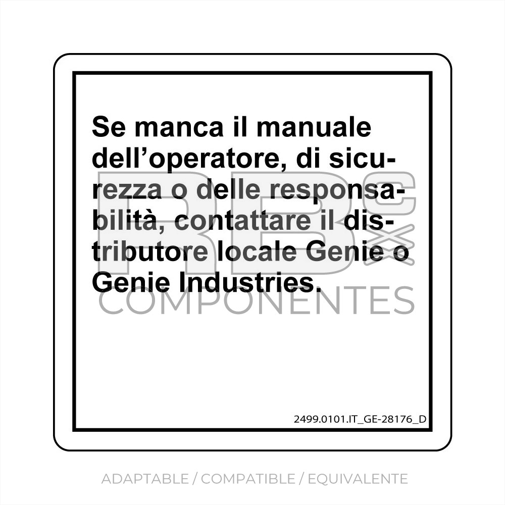 ADHESIVO COMPATIBLE REF GE 28176  ITALIANO