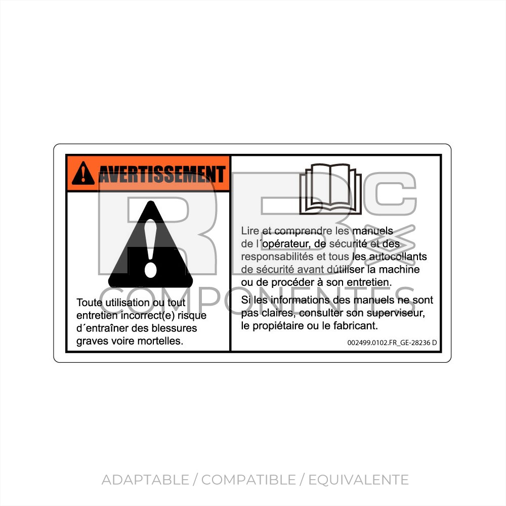 ADHESIVO COMPATIBLE REF GE 28236 FRANCES