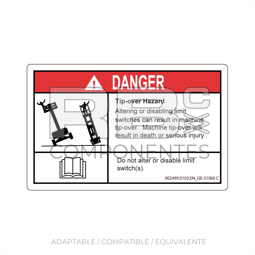 ADHESIVO COMPATIBLE REF GE 31060 INGLES