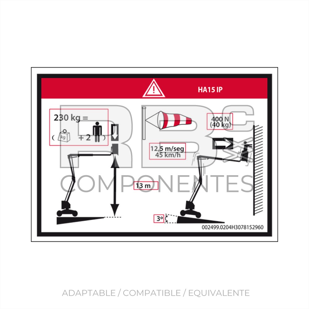 ADH. ALTURA PISO+CARGA DE HL-15IP