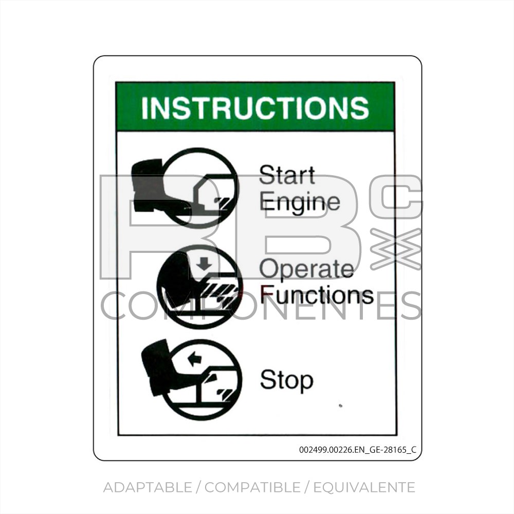 ADHESIVO COMPATIBLE REF GE-28165 C INGLES