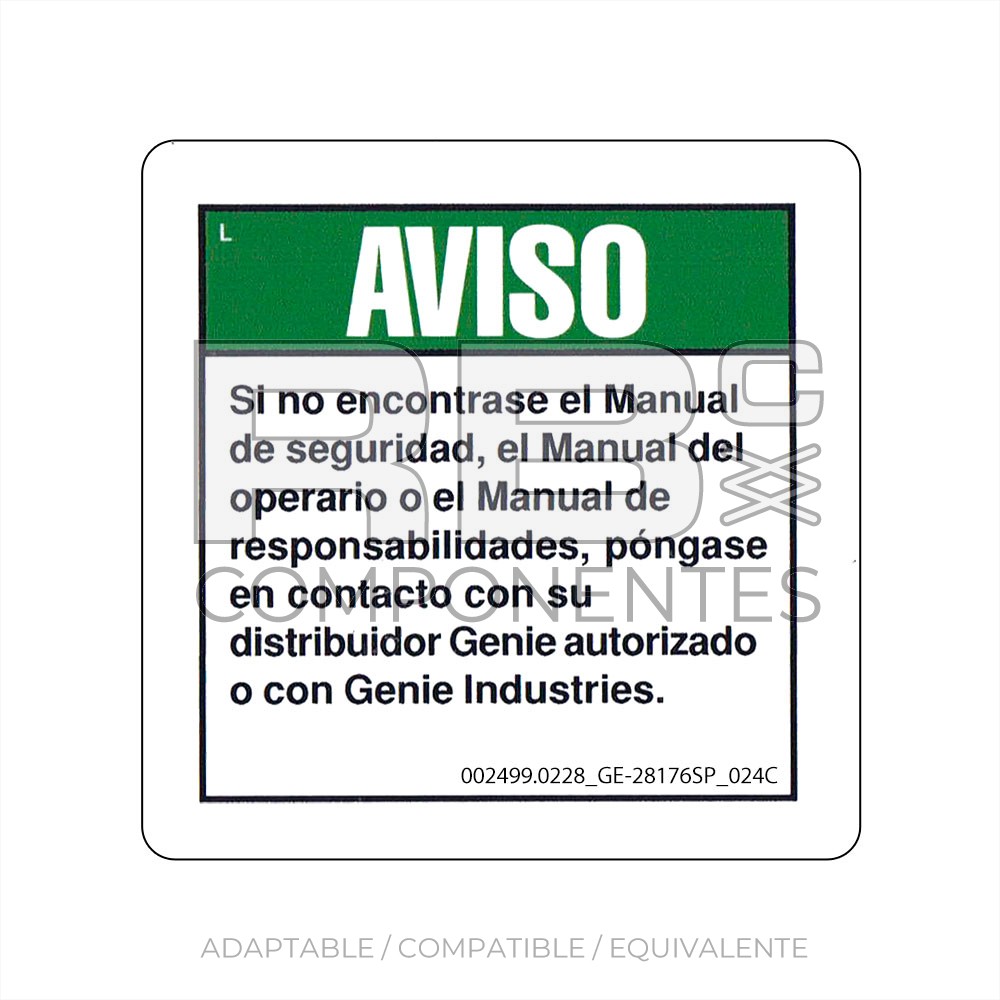 ADHESIVO COMPATIBLE REF GE 28176 024