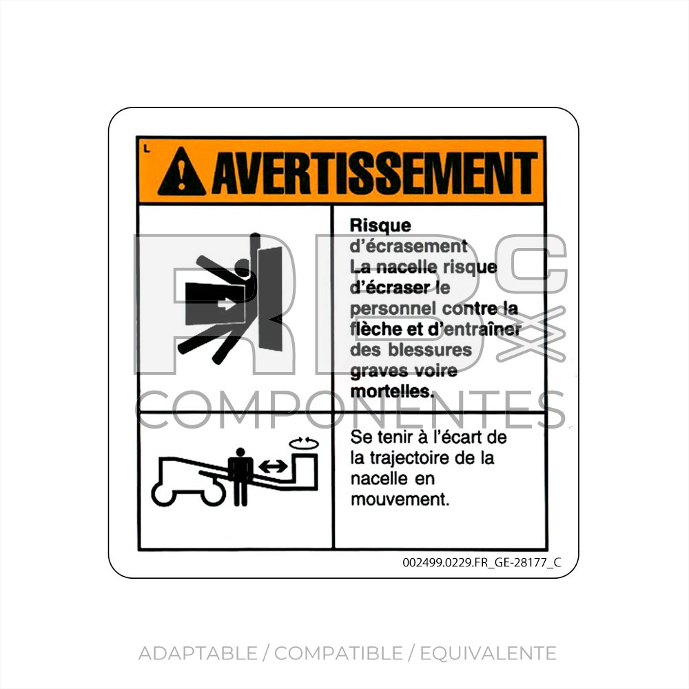 ADHESIVO COMPATIBLE REF GE 28177 FRANCES