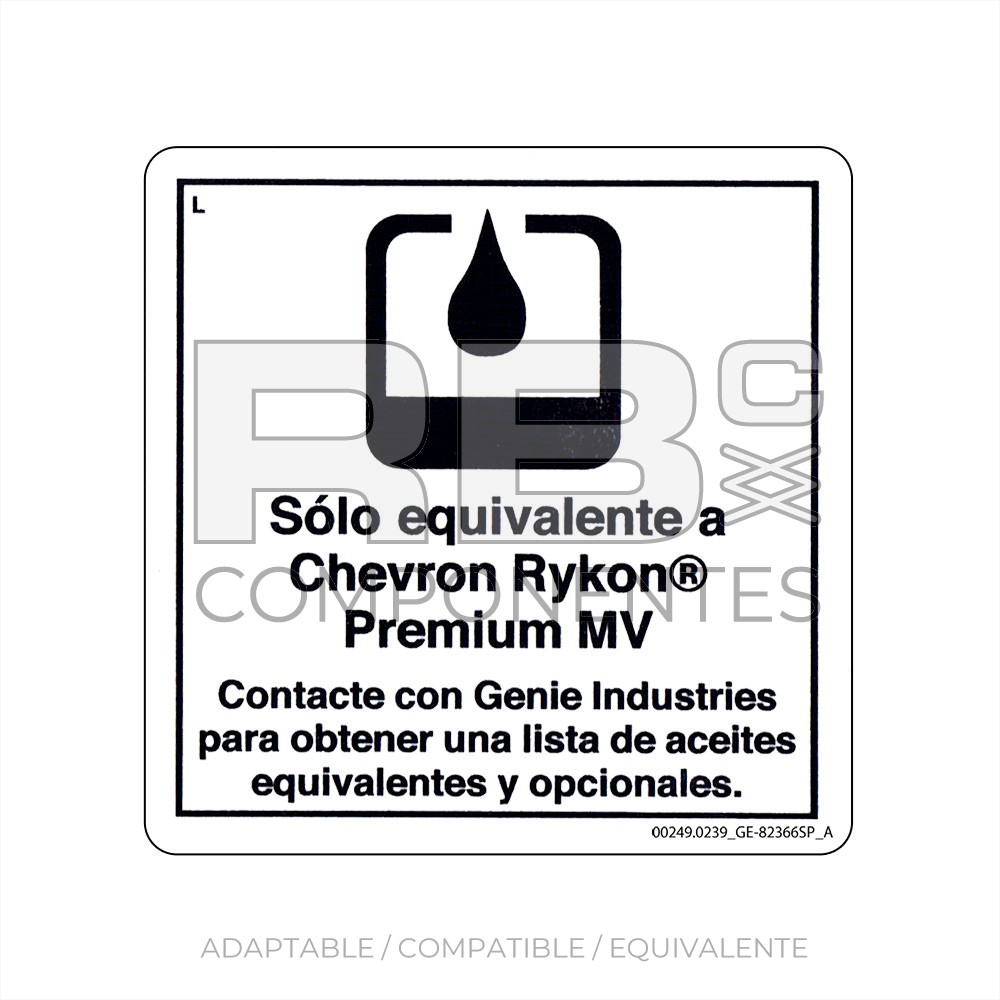 ADHESIVO COMPATIBLE REF  GE-82366 A