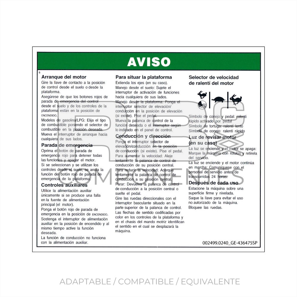 ADHESIVO COMPATIBLE REF GE-43647 C