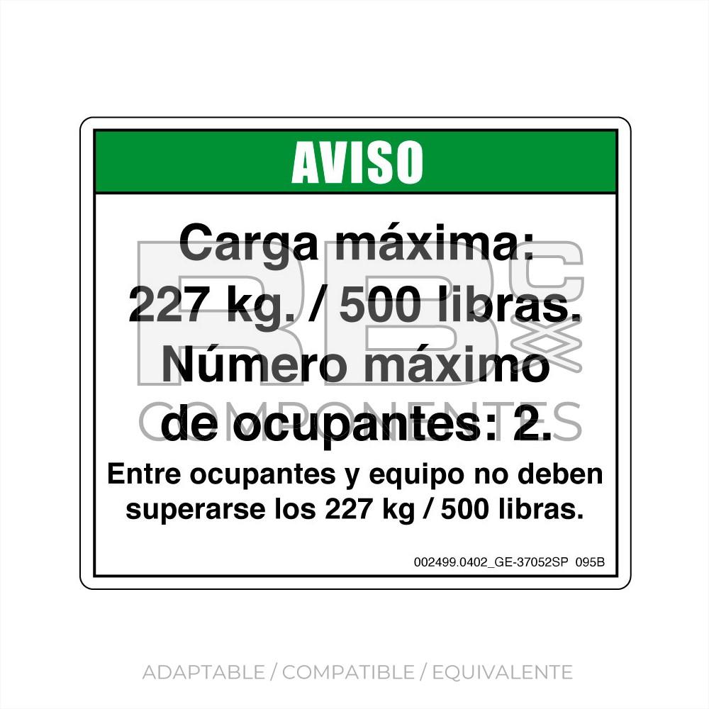 ADHESIVO COMPATIBLE REF GE 37052SP_095B