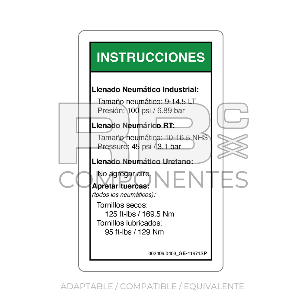 ADHESIVO COMPATIBLE REF GE 41971SP
