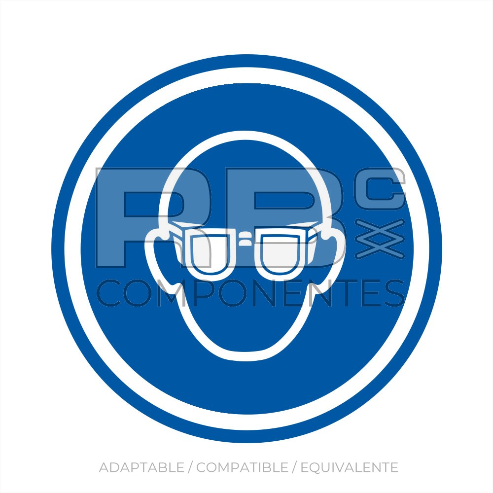 ADHOB03 NORMA EN ISO 7010 -ADH. OBLIG. USO DE GAFAS - 90x90mm