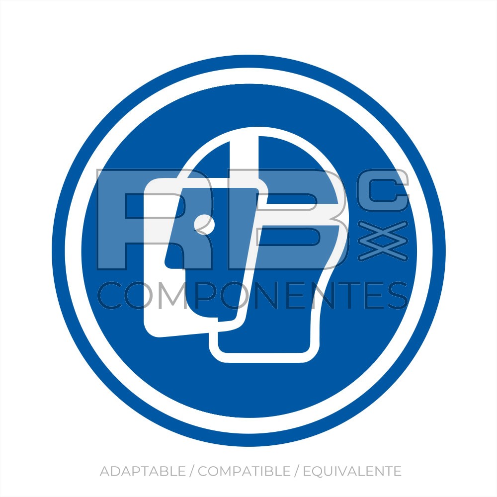 ADHOB09 - NORMA EN-ISO 7010 - ADH. OBLIG. USO DE PANTALLA PROTECTORA - 90x90mm