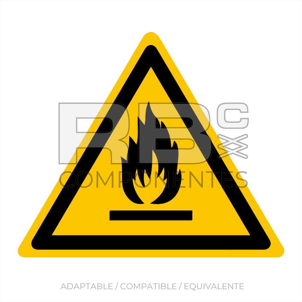 ADHAD01 - NORMA EN-ISO 7010 - ADH. ADVERTENCIAPELIGRO DE INCENDIO - 110x90mm