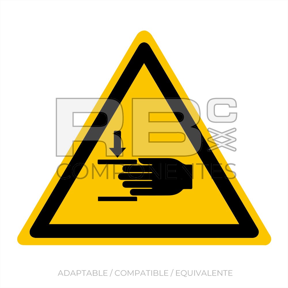ADHAD12 - NORMA EN-ISO 7010 - ADH. ADVERTENCIA ATENCION A LAS MANOS - 110x90mm