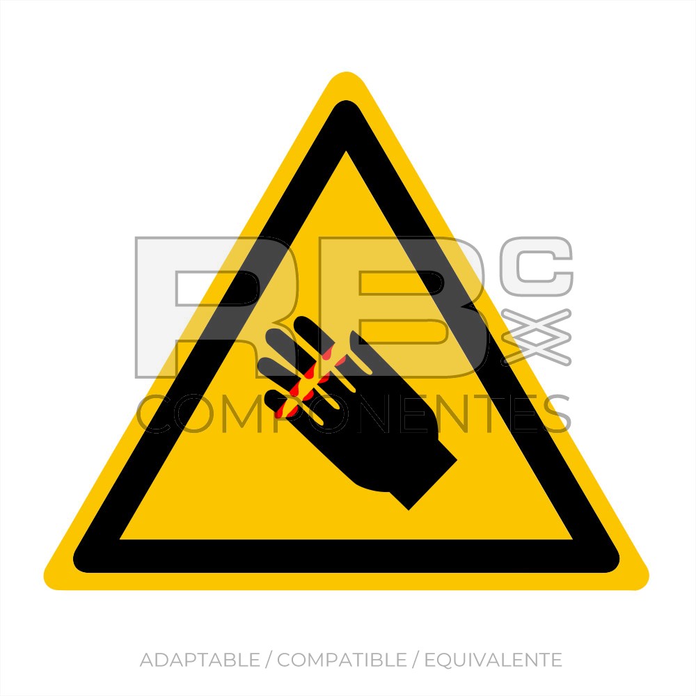 ADHAD100 - NORMA EN-ISO 7010 - ADH. ADVERTENCIA PELIGRO CORTE DE MANOS - 110x90mm
