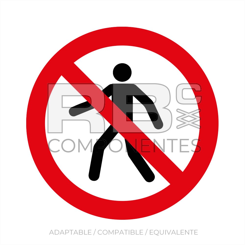 ADHPR24 – NORMA EN-ISO 7010 – ADH. PROH. EL PASO A PERSONAS AJENAS A LA OBRA – 90x90mm