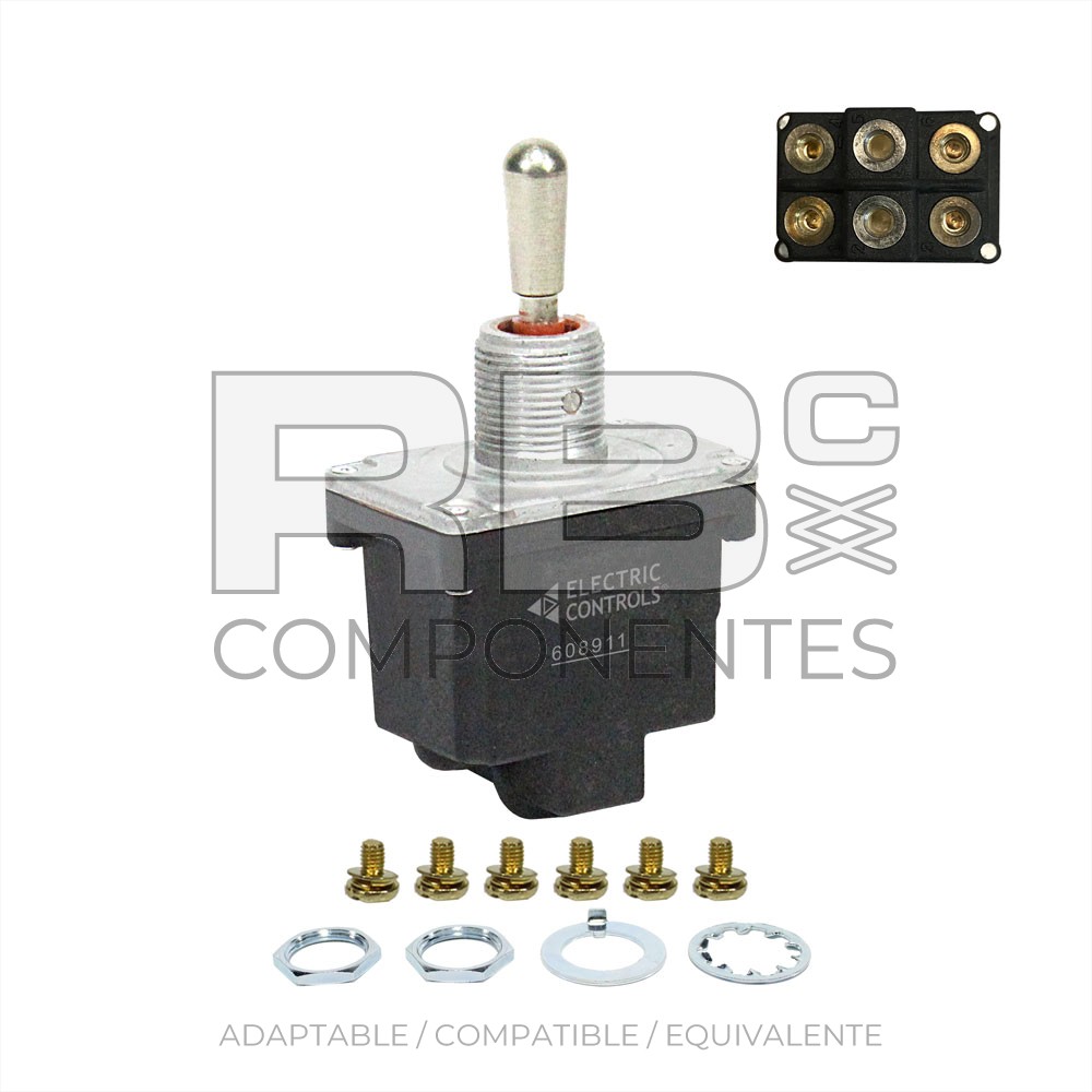 INTERRUP. 3 POS. RETORNO CENTRO (6 F) TORNILLOS