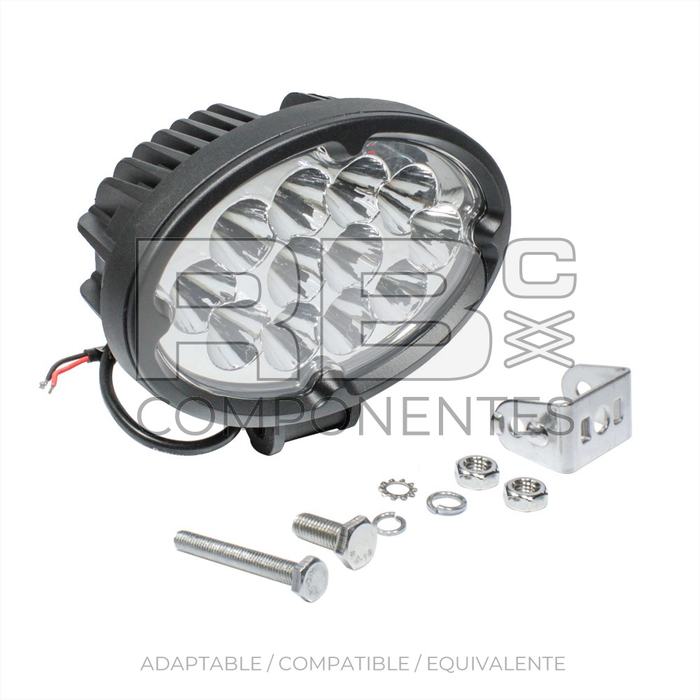 FARO OVALADO 12 LED TRANSPARENTE-36W 9V-32V
