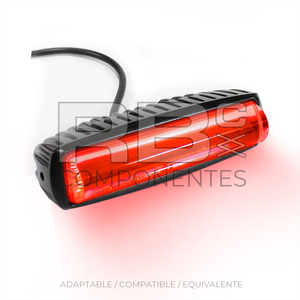 INDICADOR LUMINOSO-LATERAL ROJO 6x3W LED 10-80V