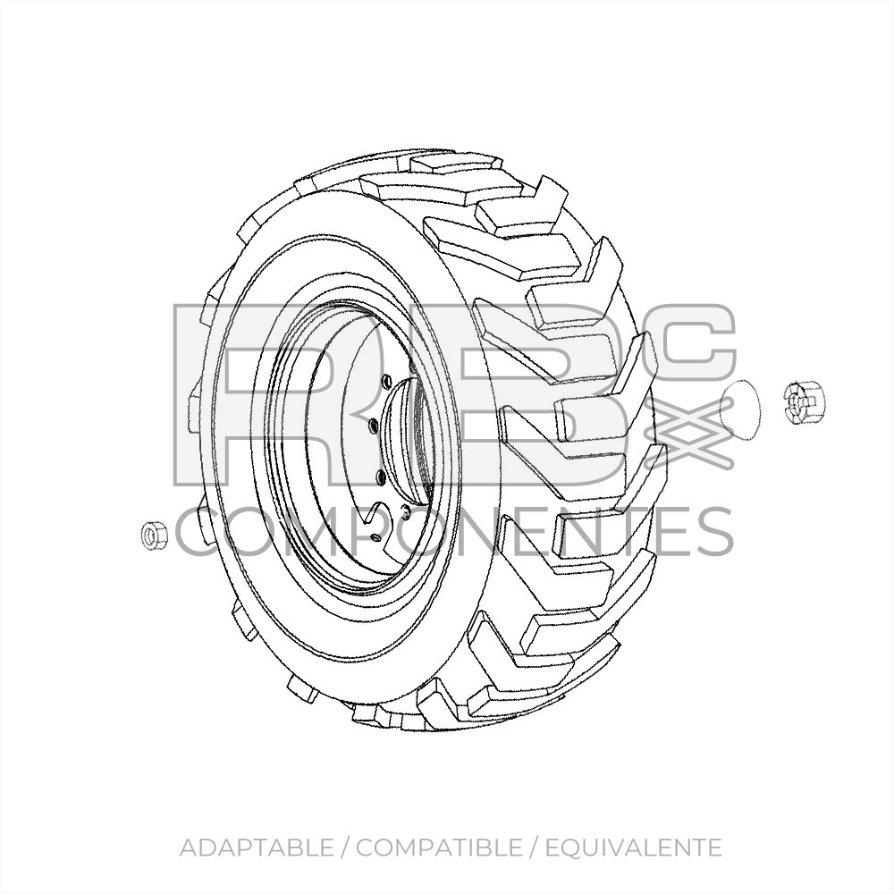 NEUMATICO MACIZADO, 8*8  ADAPTABLE REF 54237