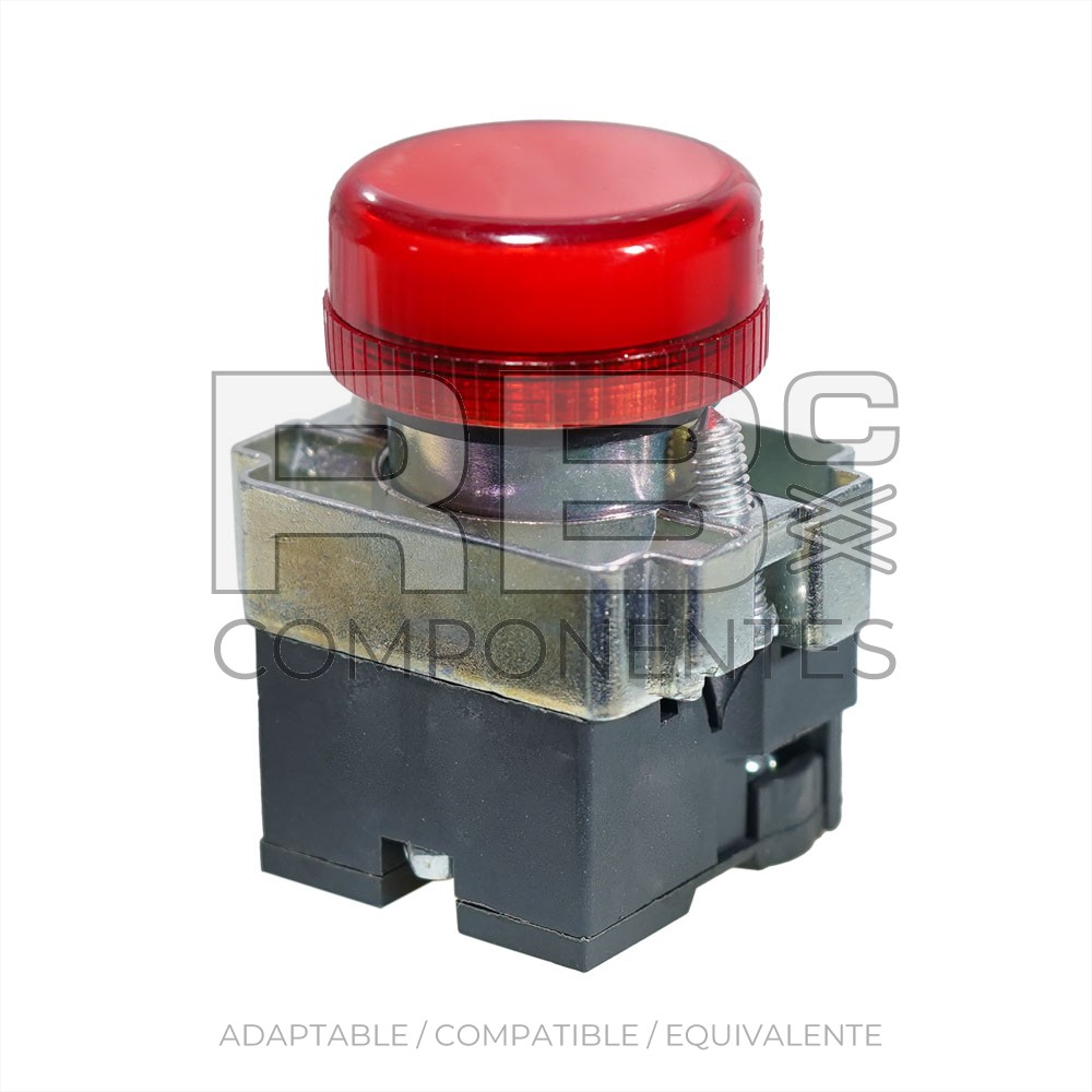 PILOTO ROJO CON SOPORTE Y CONTACTOS PARA BOMBILLA   12 V