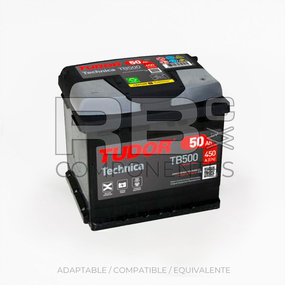 BATERIA ARRANQUE TUDOR TECHNICA 50AH 207x175x190