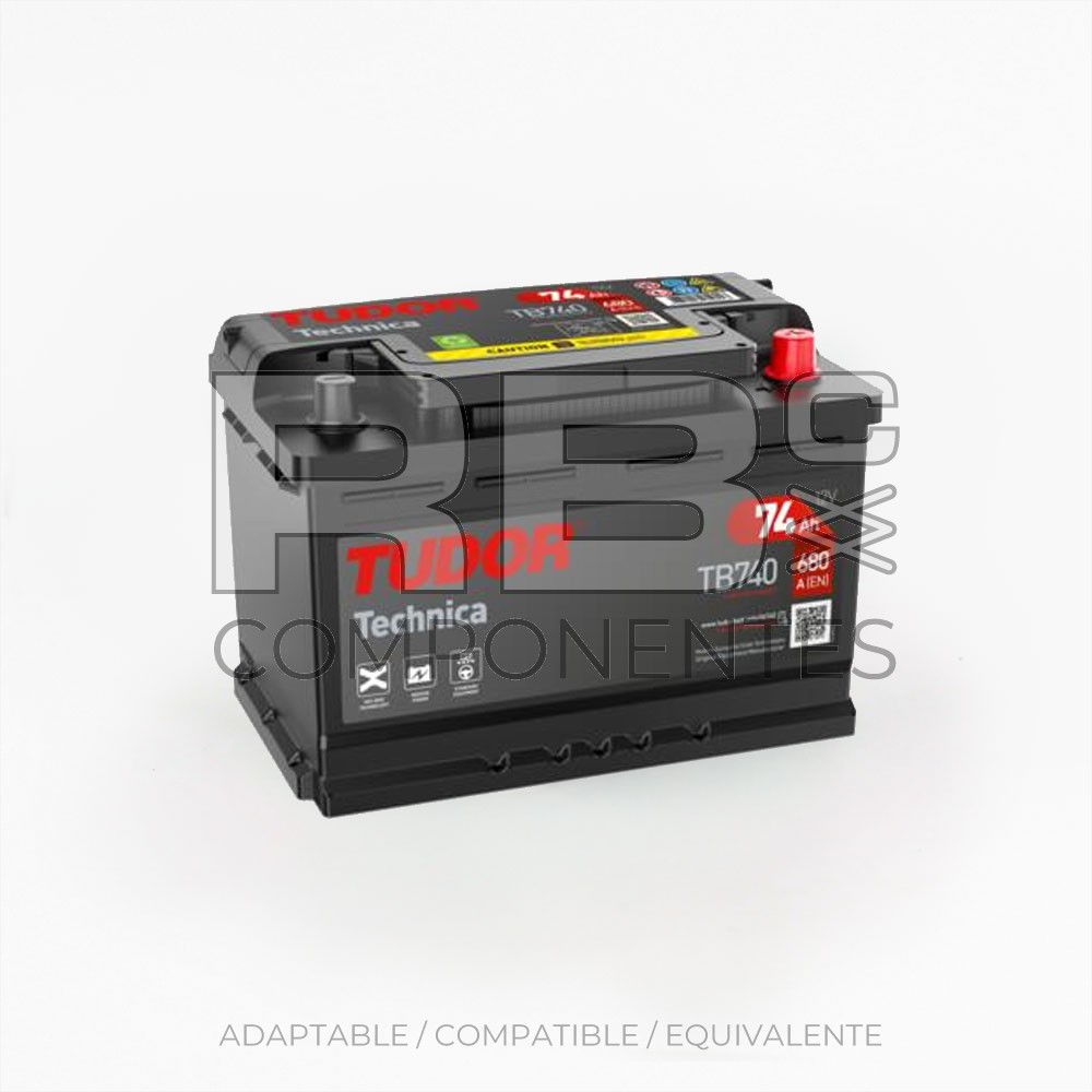 BATERIA ARRANQUE TUDOR TECHNICA 74AH 278x175x190
