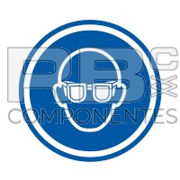 ADHOB03 NORMA EN ISO 7010 -ADH. OBLIG. USO DE GAFAS - 90x90mm