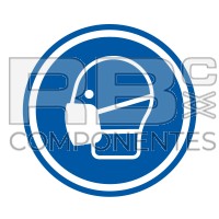 ADHOB32 - NORMA EN-ISO 7010 - ADH. OBLIG. USO DE MASCARILLA - 90x90mm
