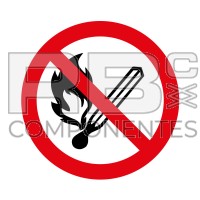 ADHPR02 – NORMA EN-ISO 7010 – ADH. PROH. ENCENDER FUEGO – 90x90mm