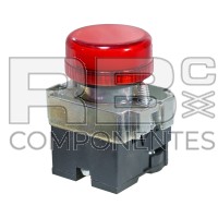 PILOTO ROJO CON SOPORTE Y CONTACTOS PARA BOMBILLA   12 V