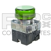PILOTO VERDE CON SOPORTE Y CONTACTOS PARA BOMBILLA  12V