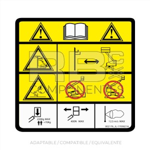 ADHESIVO ADVERTENCIA JL 30X30 BAJO CUADRO DE MANDO