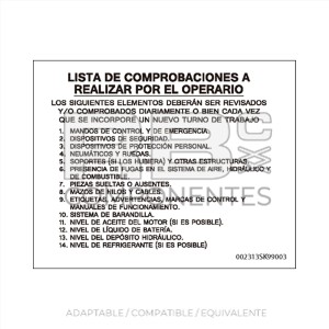ADH. DE INSTRUCCIONES -LISTA COMPROBACION A REALIZ