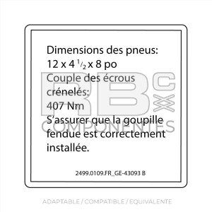 ADH. COMPATIBLE REF.  GE 43093 B FRANCES