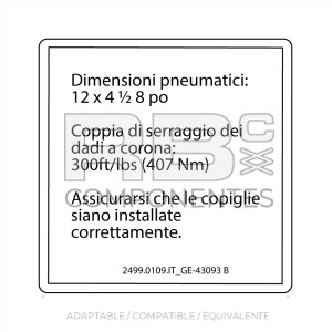 ADH. COMPATIBLE REF.  GE 43093 B ITALIANO