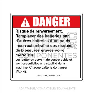 ADH. COMPATIBLE REF.  GE 43617FR_017A FRANCES