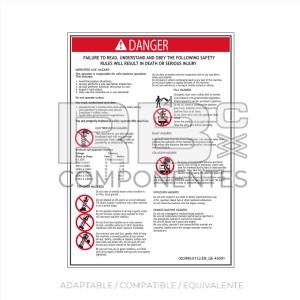 ADHESIVO COMPATIBLE REF GE 43091 INGLES