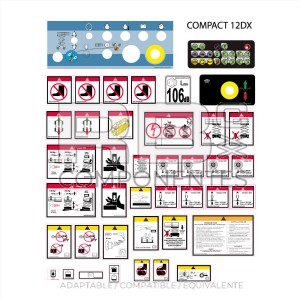 KIT ADHESIVOS ADVERTENCIA+PELIGRO CM-12DX(italian)