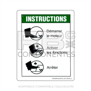 ADHESIVO COMPATIBLE REF GE-28165FR C FRANCES