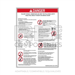ADHESIVO COMPATIBLE REF GE 32700 INGLES