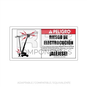 ADH. RIESGO ELECTROCUCIÓN 205X102mmADHESIVO COMPATIBLE REF GE 27564 024B